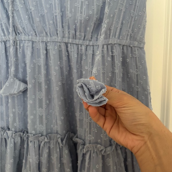 Aqua Sky Blue Ruffled Dress - Picture 5 of 13